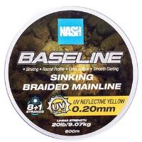 Nash Splétaná Šňůra Baseline Sinking Braid UV Yellow 600 m