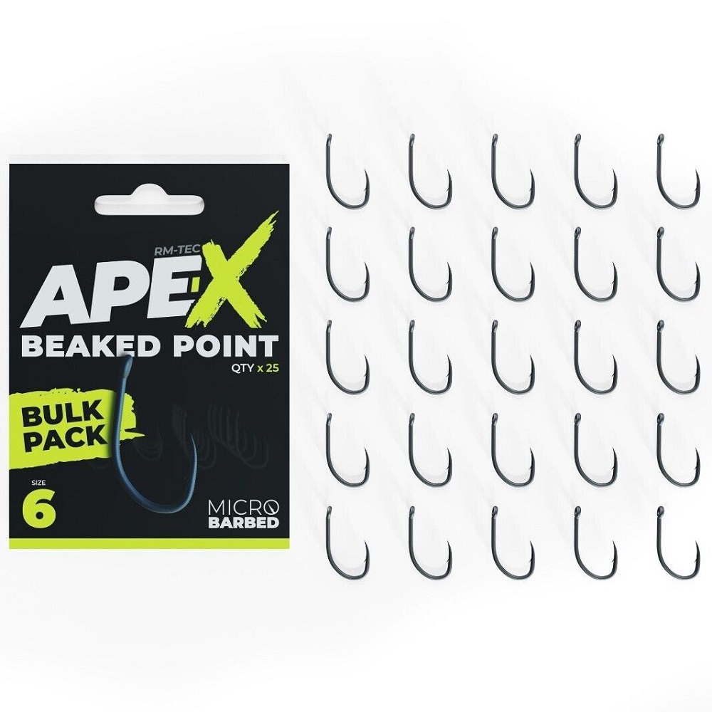 Levně Ridgemonkey háčky ape-x beaked point barbed bulk pack 25 ks - 6