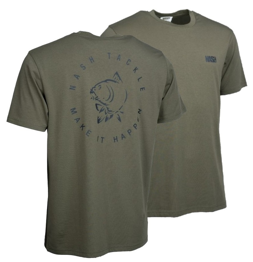 Nash tričko make it happen carp logo t-shirt green - l