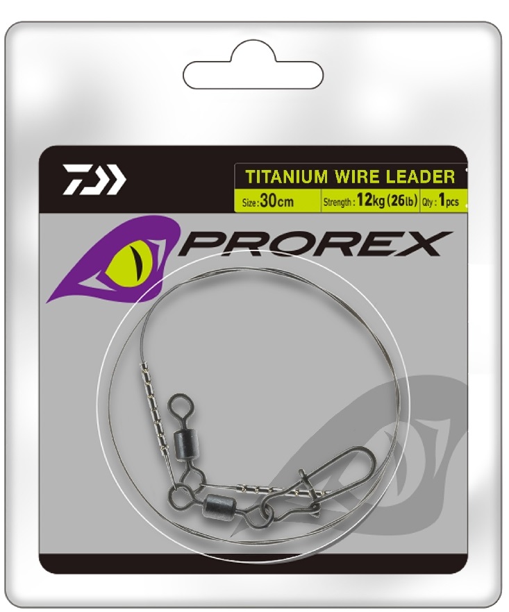 Daiwa lanko prorex s karabinkou a obratlíkem titanium 30 cm-22 kg