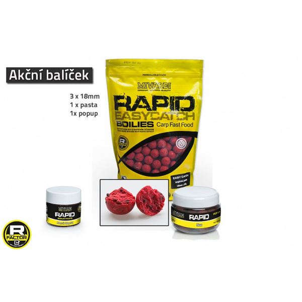 Mivardi Akční balíček boilie a doplňků Rapid - Anglická Jahoda