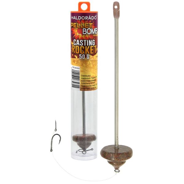 Haldorádó Kompletní Fixní Koncová Montáž Pellet Bomb Casting Rocket 50 g