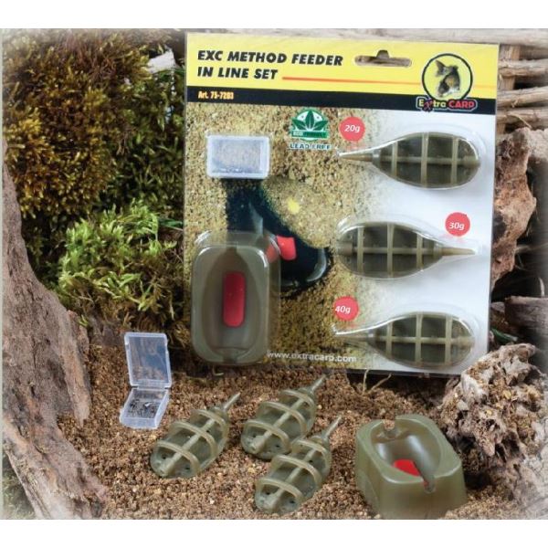 Extra Carp method feeder set 20g,30g,40g + formička