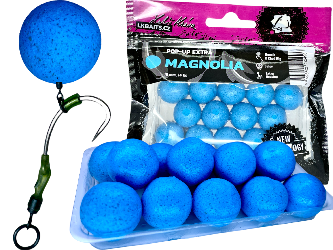 Lk baits plovoucí boilie pop-up extra magnolia limitovaná edice - 18 mm 14 ks