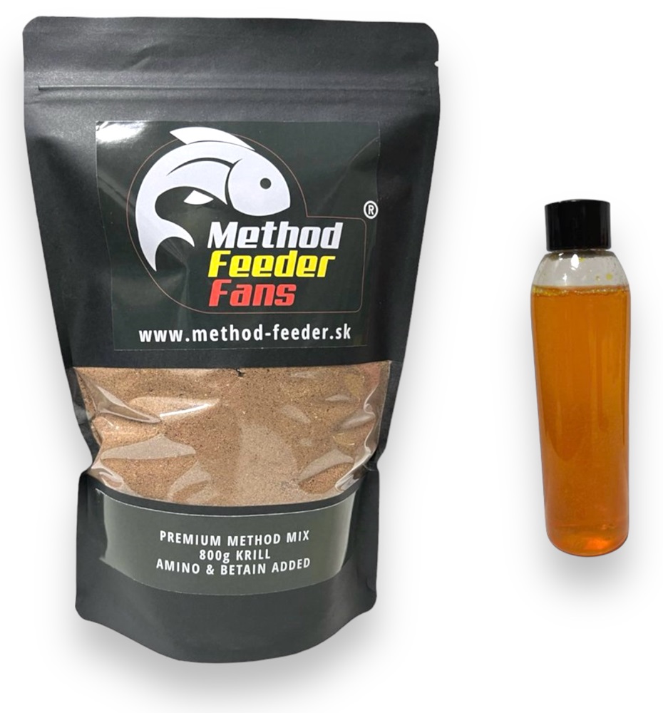 Levně Method feeder fans premium method mix set 600 g + 200 ml booster - n-butyric acid