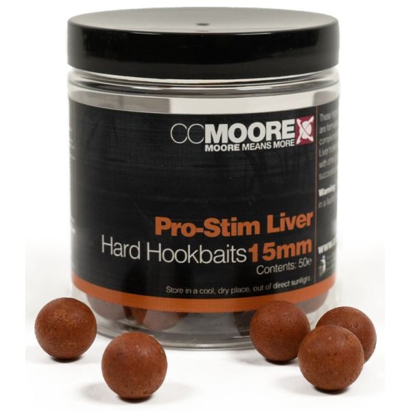CC Moore Tvrzené Boilie Pro-Stim Liver Hard Hookbaits
