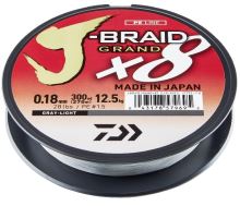 Daiwa Splétaná Šňůra J-Braid 8 Grand Světle Šedá 135 m-Průměr 0,18 mm / Nosnost 12,5 kg