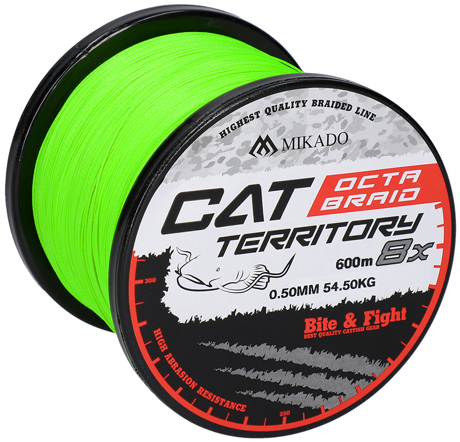 Mikado splétaná šňůra cat territory octa braid fluo 600 m - 0,60 mm 61,8 kg