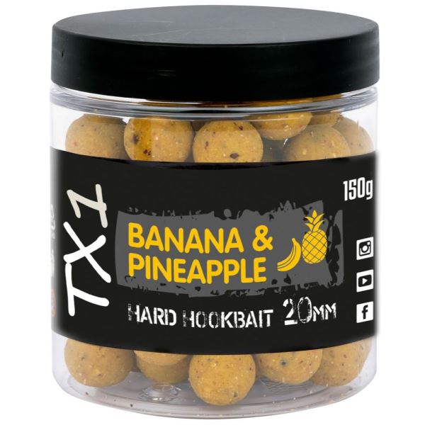 Shimano Tvrzené Boilies TX1 Hard Hookbait Banana & Pineapple 150 g