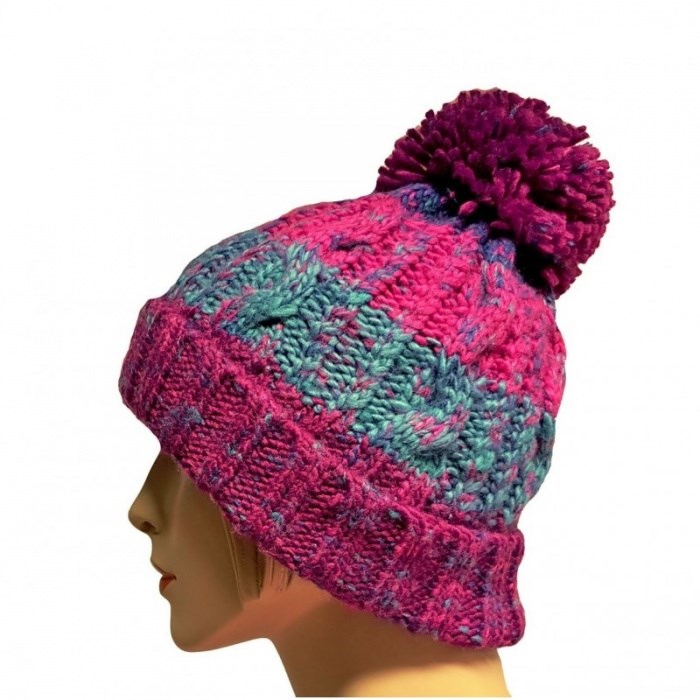 R-SPEKT Kulich MAXI PomPom Beanie Modrovínový (4)