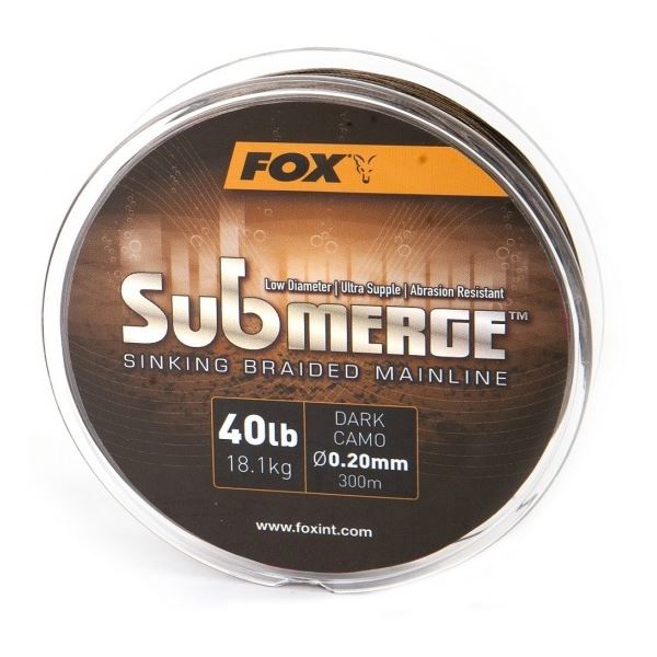 Fox Splétaná Šňůra Submerge Sinking Braided Mainline Camo 300 m