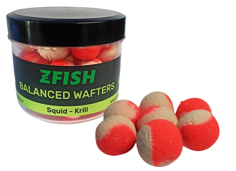 Levně Zfish vyvážené boilie balanced wafters 16 mm 60 g - squid krill