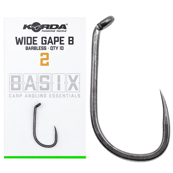 Levně Korda háčky basix wide gape barbless 10 ks - velikost 2