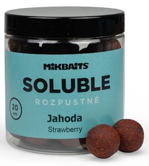 Mikbaits rozpustné boilie soluble jahoda 250 ml - 24 mm