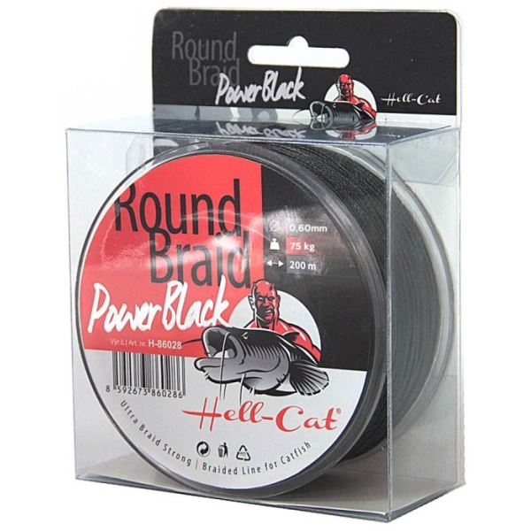 Hell-Cat Splétaná Šňůra Round Braid Power Black 200 m