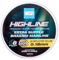Nash Splétaná Šňůra Highline Extra Supple Braid UV Yellow 1200 m - 0,18 mm 11,33 kg