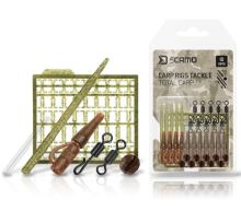 Delphin Set Kaprařských Montáží sCAMO Total CARP Závěsky a Převleky a Obratlíky a Zarážky 10 Setů