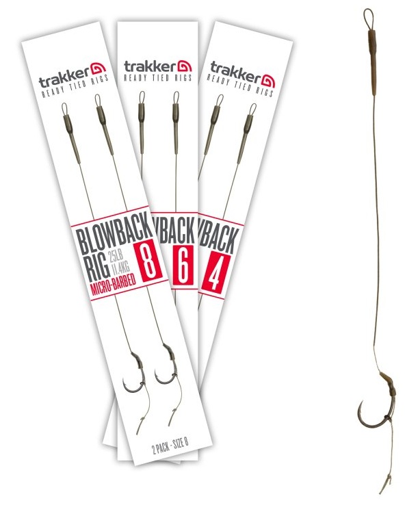 Trakker návazce blowback ready rig barbed 25 lb 2 ks - velikost háčku 4