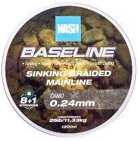 Nash Splétaná Šňůra Baseline Sinking Braid Camo 1200 m - 0,24 mm 11,33 kg
