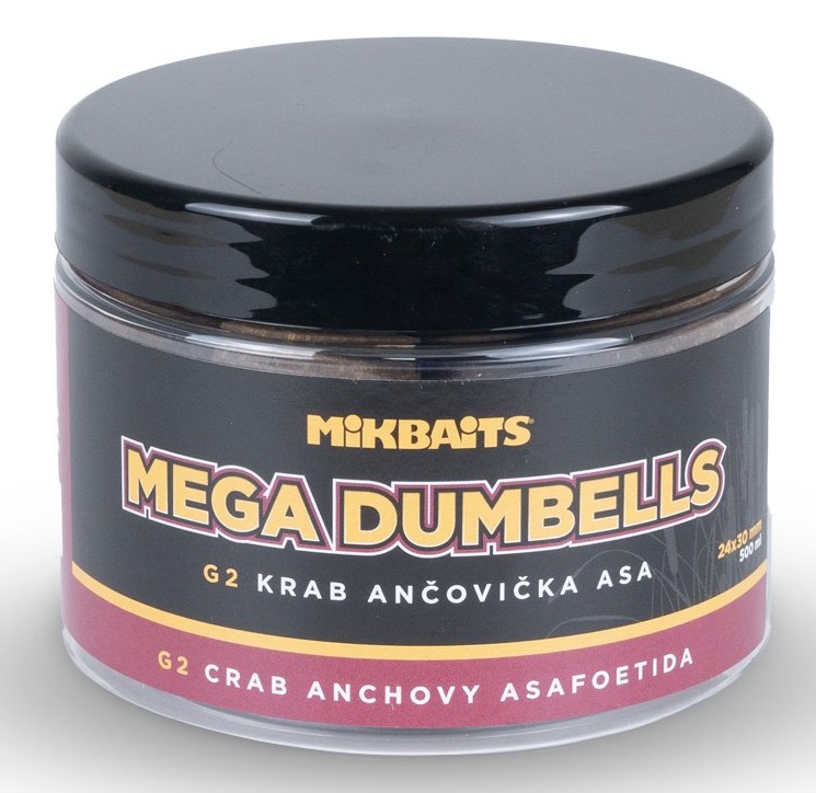 Levně Mikbaits mega dumbells gangster g2 krab ančovička asa 500 ml 24x30 mm