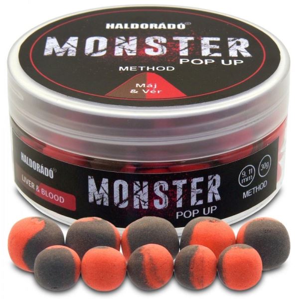 Haldorádó Plovoucí Boilie Pop-Up Method Monster 30 g 9+11 mm