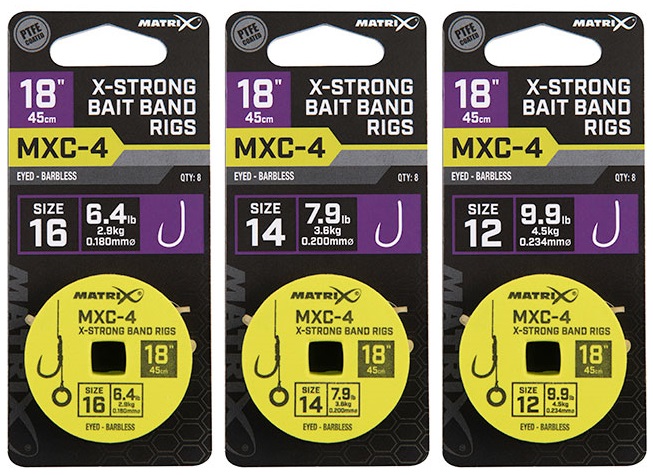 Levně Matrix návazec mxc-4 18” x-strong bait band rigs - velikost háčku 12 nosnost 4,5 kg