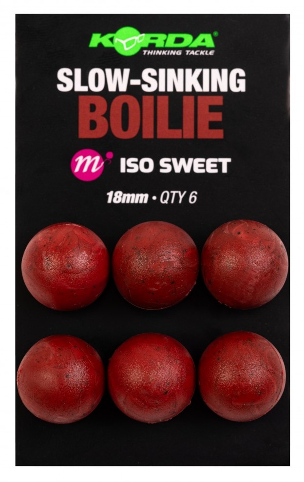 Korda umělé boilie slow sinking boilie iso sweet - 18 mm 6 ks