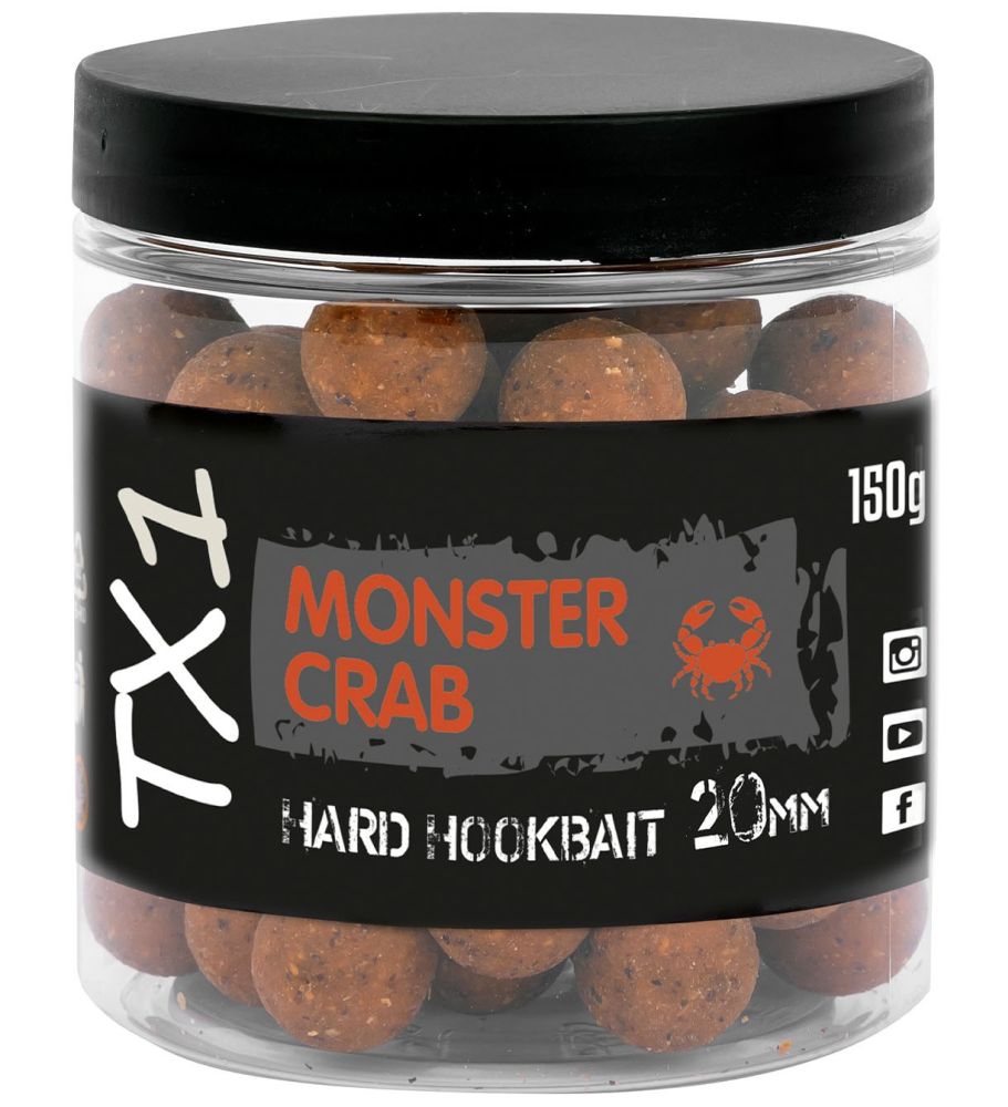 Levně Shimano tvrzené boilies tx1 hard hookbait monster crab 150 g - 20 mm