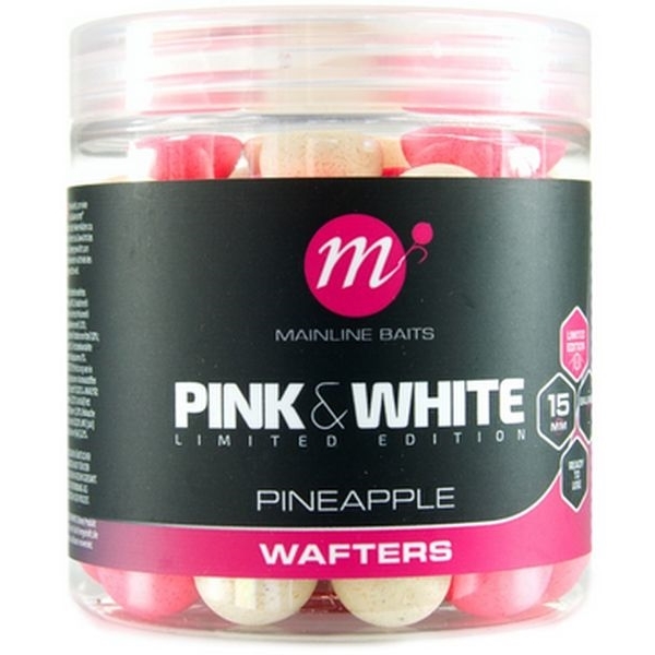 Levně Mainline boilies fluro pink white wafters pineapple 15 mm