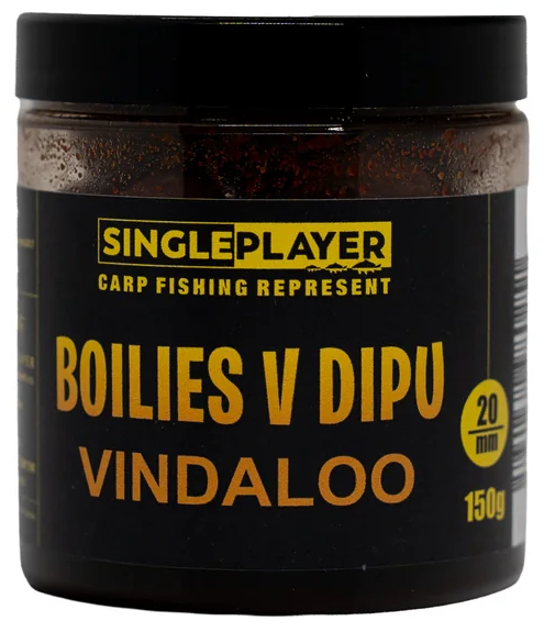 Levně Singleplayer boilies v dipu vindaloo 150 g 20 mm