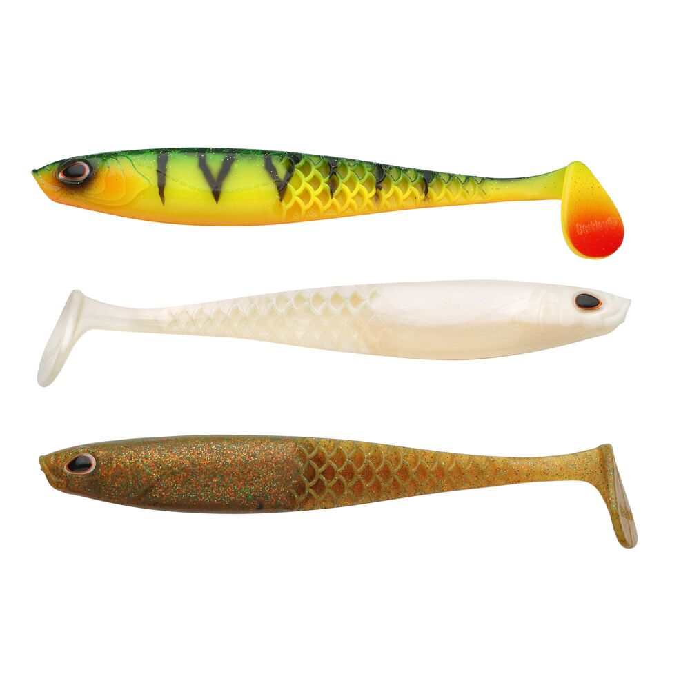 Berkley sada gumových nástrah powerbait cullshad slim dark water mix - 15 cm 17 g 3 ks