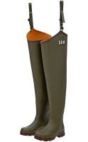 Dam Broďáky Flex Rubber Hip Wader Bootfoot Cleated Green