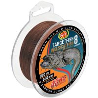 WFT Splétaná Šňůra Targetfish 8 Catfish Hnědá - 220 m 0,50 mm 48 kg