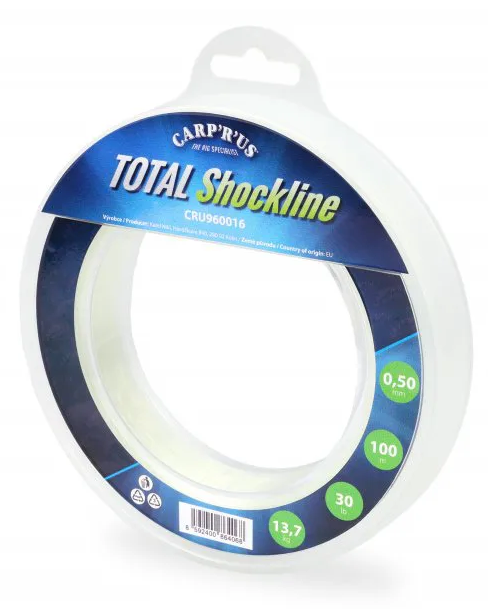 Levně Carp´r´us šokový vlasec total shock line clear 100 m - průměr 0,60 mm / nosnost 24,9 kg