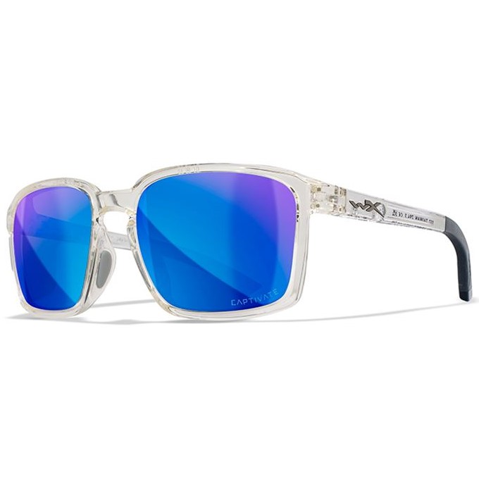 Levně Wiley x polarizační brýle alfa captivate polarized blue mirror smoke grey gloss clear crystal