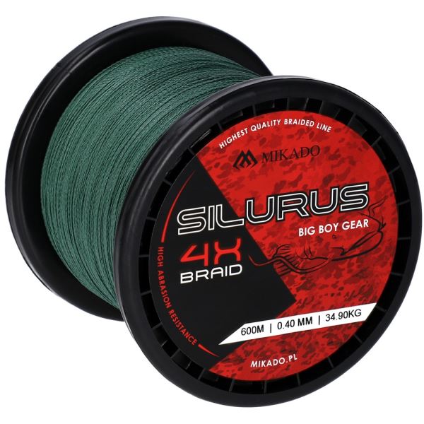 Mikado Splétaná Šňůra Silurus 4X Braid Zelená 600 m