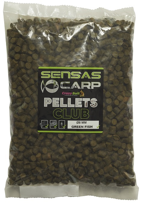 Levně Sensas pelety club green fish 800 g - 4 mm