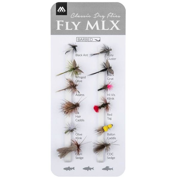 Mikado Sada Umělých Mušek Dry Flies Barbless 12 ks