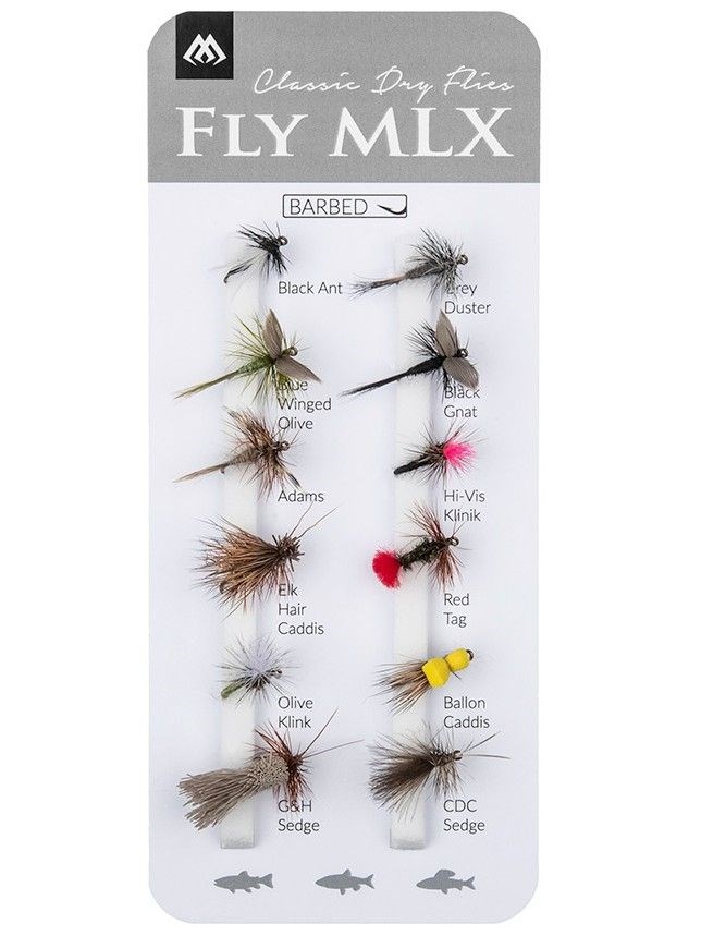Mikado Sada Umělých Mušek Dry Flies Barbed 12 ks