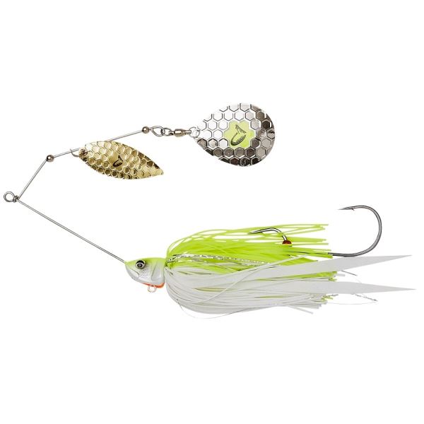 Savage Gear Třpytka Da Bush Spinnerbait Sinking Yellow White Silver - 14 cm 21 g