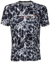 Savage Gear Tričko Night UV T Shirt Black Waterprint - L