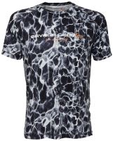 Savage Gear Tričko Night UV T Shirt Black Waterprint