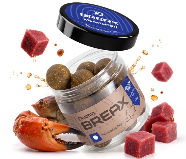 Delphin vyvážené boilies breax monstafish monster krab tuňák 100 g - 16 mm