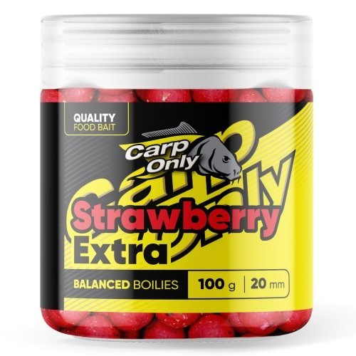 Carp only vyvážené boilies balanced strawberry extra 100 g - 20 mm