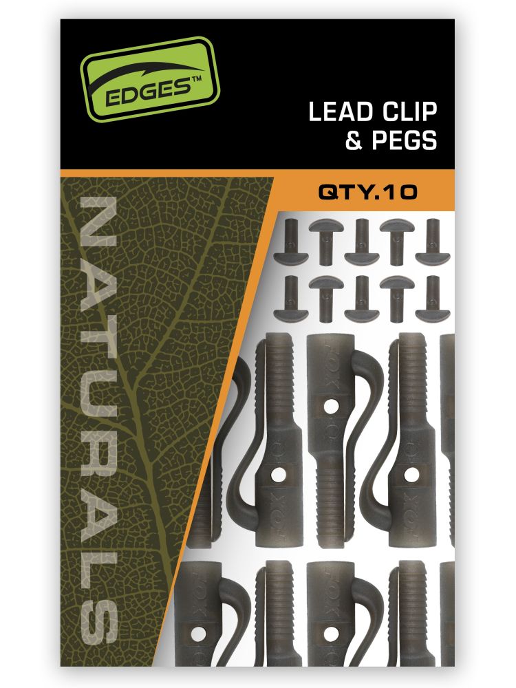 Fox závěsky edges naturals lead clip + pegs 10 ks