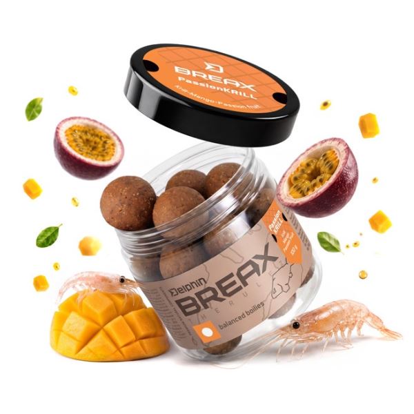 Delphin Vyvážené Boilies BreaX PassionKRILL Krill Mango 100 g