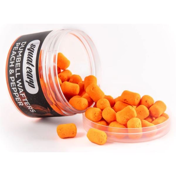 Squat Carp Vyvážené Boilies Wafters Dumbells Peach & Pepper 55 g 10x16 mm