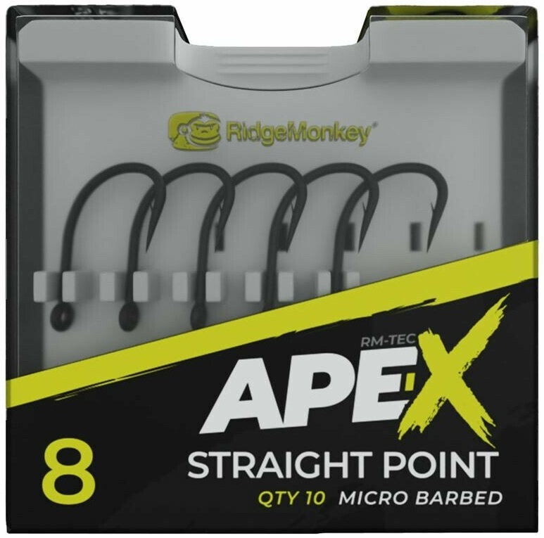Levně Ridgemonkey háček ape-x straight point barbed 10 ks - velikost 6