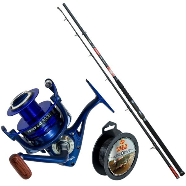 Sema Sumcový Set Prut Therapy Catfish 2,1 m 150-500 g + Kamasaki Naviják + WFT Vlasec