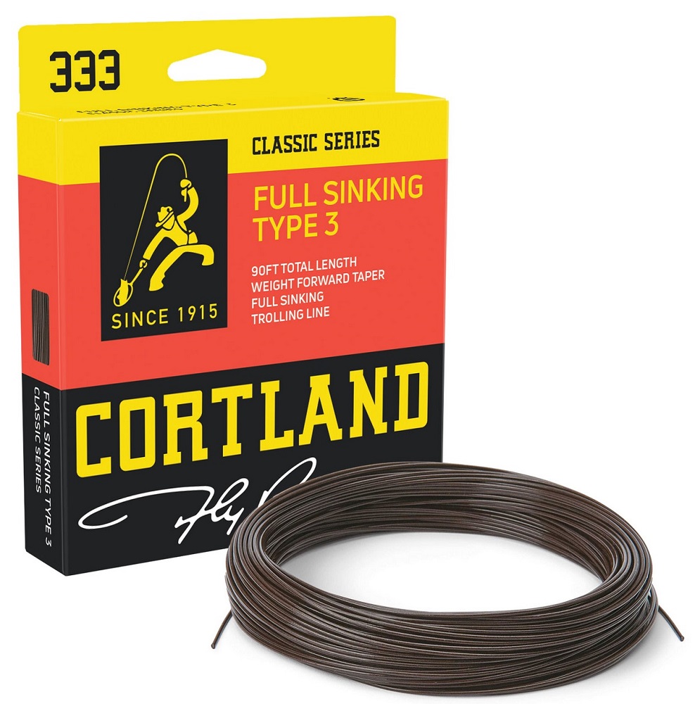 Levně Cortland muškařská šňůra 333 classic full sinking type 3 brown fresh salt 90 ft - wf7s